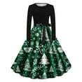 thumbnail image 1 of Mifsaly Christmas Dresses for Women 2025 Xmas Snowflake Print Elegant Cocktail Dress Crewneck Long Sleeve Vintage Evening Gowns Festival Party Wedding Guest Outfits, 1 of 3