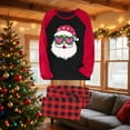 thumbnail image 1 of Mifsaly Christmas Family Pajamas Matching Sets 2025 Loose Christmas Pjs Crewneck Raglan Long Sleeve Sleepwear Merry Xmas Print Patchwork Nightwear Loose Plaid Pants Festival Funny Gifts Outfits, 1 of 4