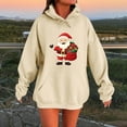 thumbnail image 1 of Mifsaly Christmas Hoodie for Women Oversized Christmas Santa Hooded Sweatshirt Xmas Long Sleeve Loose Pullover Tops Drop Shoulder Warm Winter Outerwear with Pocket 2025 Funny Gifts, 1 of 4