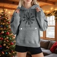 thumbnail image 1 of Mifsaly Christmas Hoodie for Women Xmas Snowflake Print Oversized Hooded Sweatshirt Long Sleeve Drop Shoulder Outerwear with Pocket Christmas Party Funny Clothes 2025, 1 of 3