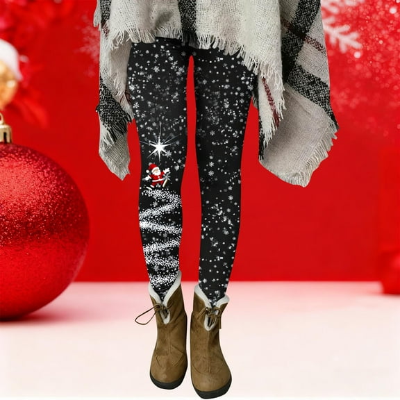 Mifsaly Christmas Leggings for Women Xmas Print Workout Yoga Pants Holiday Festival Hiking Running Stretchy Pant Winter Warm Trousers 2025
