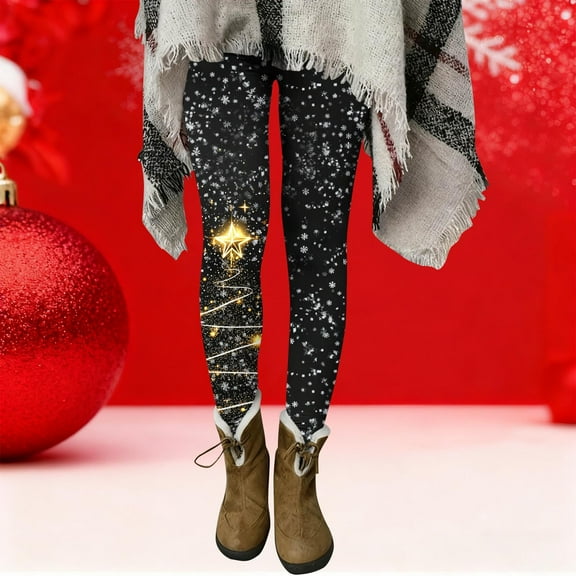Mifsaly Christmas Leggings for Women Xmas Print Workout Yoga Pants Holiday Festival Hiking Running Stretchy Pant Winter Warm Trousers 2025