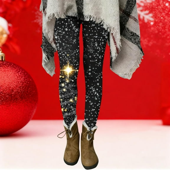 Mifsaly Christmas Leggings for Women Xmas Print Workout Yoga Pants Holiday Festival Hiking Running Stretchy Pant Winter Warm Trousers 2025