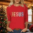 thumbnail image 1 of Mifsaly Christmas Shirts for Women Plus Size 3/4 Sleeve Xmas T-Shirts Crewneck Loose Tunic Thanksgiving Pullover Tops 2025 Holiday Festival Party Blouse Support for Watching Movies, 1 of 5
