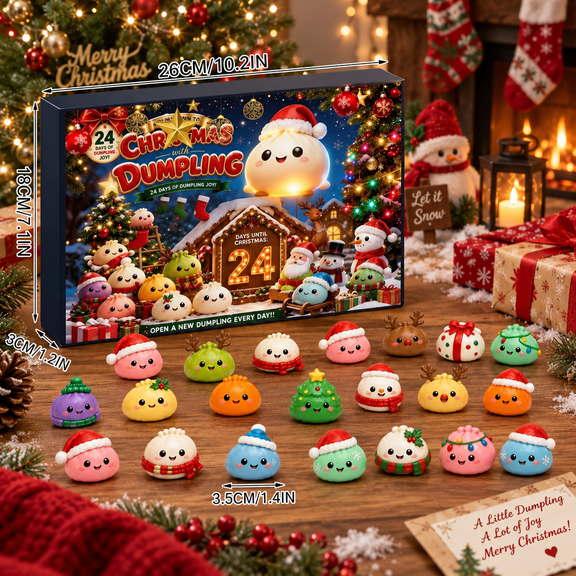Mifsaly Christmas Squishies Advent Calendar 2026, 24 Day Countdown Calendar with Cute Soft Stress Relief Fidget Figures for Adults, Christmas Holiday Party Favors Gifts