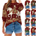thumbnail image 1 of Mifsaly Christmas Sweatshirts for Women Men Fleece Oversized Xmas Santa Warm Pullover Tops Crewneck Long Sleeve Vintage Sweatshirt Festival Party Funny Blouse 2025 Holiday Unisex Clothing, 1 of 9