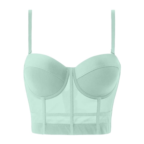 Mifsaly Corset Tops for Women Structured Bustier Crop Top Adjustable Straps Going Out Club Party Evening Camisole M