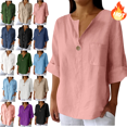 thumbnail image 1 of Mifsaly Cotton Linen Shirts for Women Lapel Button Down Long Sleeve Blouse Lightweight Breathable Blouse Office Dressy Casual T-Shirts Loose Fit Teacher Tops Outfits XL, 1 of 6
