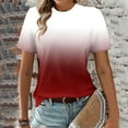 thumbnail image 1 of Mifsaly Cotton Short Sleeve Blouses for Women Crewneck Gradient Shirts Work Dressy Casual T-Shirts Loose Cozy Summer Tops 2026 Fashion Loungewear M, 1 of 5