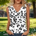 thumbnail image 1 of Mifsaly Cotton Tank Tops Women V-Neck Sleeveless Top Floral Print Slim Fit Fashion Blouse Breathable Lightweight Trendy Boho Clothes XL, 1 of 6