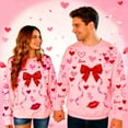 thumbnail image 1 of Mifsaly Couples Matching Sweatshirts Mens Womens Cotton Valentine Sweatshirt Bow Heart Print Long Sleeve Shirts Girlfriend Gifts Loose Blouse Spring Unisex Everyday Outfits 2026, 1 of 9