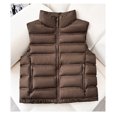 thumbnail image 1 of Mifsaly Cropped Puffer Vest for Women Zip up Lightweight Sleeveless Down Jacket Stand Collar Windproof Thermal Padded Coats Soild Color Warm Winter Outerwear with Zipper Pockets, 1 of 3