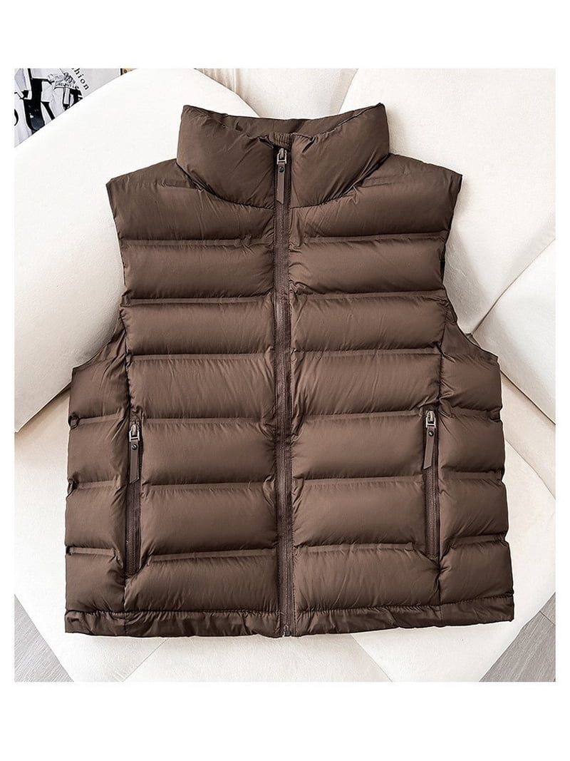 Mifsaly Cropped Puffer Vest for Women Zip up Lightweight