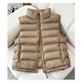 thumbnail image 1 of Mifsaly Cropped Puffer Vest for Women Zip up Lightweight Sleeveless Down Jacket Stand Collar Windproof Thermal Padded Coats Soild Color Warm Winter Outerwear with Zipper Pockets, 1 of 3