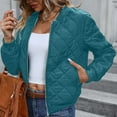 thumbnail image 1 of Mifsaly Cropped Quilted Jackets for Women Long Sleeve Zip up Warm Padded Coats Soild Color Loose Thermal Down Coat 2025 Mock Neck Fashion Winter Outerwear with Pockets, 1 of 9