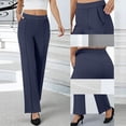 thumbnail image 1 of Mifsaly Dress Pants Women Pleated High Wasit Wide Leg Pant Petite Breathable Comfortable Business formal Work Trousers with Pockets, 1 of 9