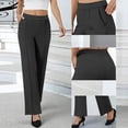 thumbnail image 1 of Mifsaly Dress Pants Women Pleated High Wasit Wide Leg Pant Petite Breathable Comfortable Business formal Work Trousers with Pockets, 1 of 9