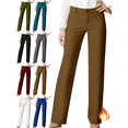 thumbnail image 1 of Mifsaly Dress Pants Women Straight Leg High Waisted Work Trousers Office Wear Casual Chinos Stretchy Business Casual Slacks with Pockets S, 1 of 5