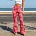 thumbnail image 1 of Mifsaly Flare Leggings for Women Plaid High Waisted Tummy Control Pants Classic Trendy Breathable Packable Workout Gym Yoga Pant, 1 of 7