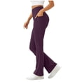 thumbnail image 1 of Mifsaly Flare Yoga Pants for Women with Pockets High Waisted Stretch Bootcut Leggings Soft Breathable Gym Running Athletic Workout Outfits Purple,XS, 1 of 6
