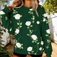 thumbnail image 1 of Mifsaly Floral Print Sweatshirt Women Crewneck Long Sleeve Oversized Sweatshirt Rose Graphic Soft Comfortable Casual Streetwear Pullover L, 1 of 7