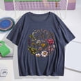 thumbnail image 1 of Mifsaly Floral T-Shirts for Women Short Sleeve Cotton T Shirts Loose Casual Summer Graphic Tees Daily Wear Versatile Breathable Soft Tees 2026 L, 1 of 4