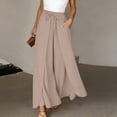 thumbnail image 1 of Mifsaly Flowy Pants for Women High Waisted Smocked Split Wide Leg Trousers with Pockets Loose Fit Casual Summer Beach Clothes 2026, 1 of 9