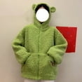 thumbnail image 1 of Mifsaly Fuzzy Fleece Jacket Women Zip up Long Sleeve Warm Teddy Coats Cute Ears Hooded Sweatshirt Soild Color Soft Cozy Hoodie Oversized Thermal Lounge Outerwear with Pockets, 1 of 6