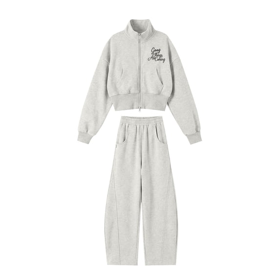 Mifsaly Girls 2 Piece Tracksuit Set Zip Up Track Jacket and Sweatpants Kids Casual Fall Winter Outdoor Everyday Playwear