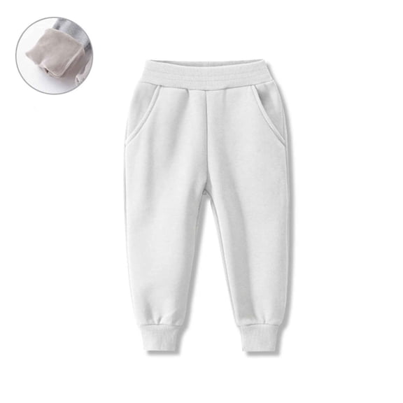 Mifsaly Girls Boys Fleece Pants Tween Elastic Waist Sherpa Lined Joggers Thick Warm Kids Winter Sweatpants with Pockets Unisex Thermal Outfits