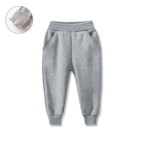 Mifsaly Girls Boys Fleece Pants Tween Elastic Waist Sherpa Lined Joggers Thick Warm Kids Winter Sweatpants with Pockets Unisex Thermal Outfits