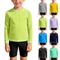 thumbnail image 1 of Mifsaly Girls Boys Rash Guard Soild Color Raglan Long Sleeve Sun Protection Quick Dry Swim Shirts Summer Lightweight Athletic Surf Swimming Tops, 1 of 9