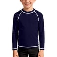 thumbnail image 1 of Mifsaly Girls Boys Rash Guard Soild Color Raglan Long Sleeve Sun Protection Quick Dry Swim Shirts Summer Lightweight Athletic Surf Swimming Tops, 1 of 9