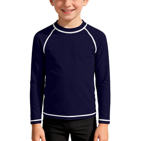 Mifsaly Girls Boys Rash Guard Soild Color Raglan Long Sleeve Sun Protection Quick Dry Swim Shirts Summer Lightweight Athletic Surf Swimming Tops