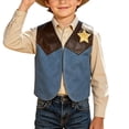 thumbnail image 1 of Mifsaly Girls Boys Western Cowboy Fringe Vest Toddler Kids Faux Suede Sleeveless Open Front Waistcoat Embroidered Badge Costume Halloween Party Performance Outfits, 1 of 9