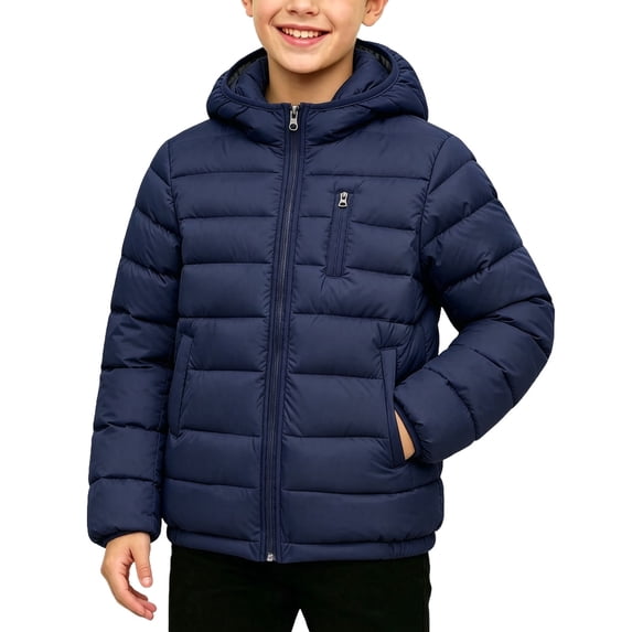 Mifsaly Girls Boys Winter Coat Zip Up Hooded Puffer Jacket Windproof Lightweight Outdoor Warm Outerwear with Pockets