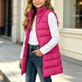 thumbnail image 1 of Mifsaly Girls Long Puffer Vests Kids Tween Zip Up Stand Collar Quilted Vest Fall Winter Casual Going Out Play Back to School Padded Coat with Pocekts, 1 of 10