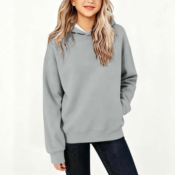 Mifsaly Girls Long Sleeve Casual Hoodies Kid Slim Fit Pullover Tops Soft Comfortable Fall Winter Fashion Everyday Sweatshirts