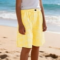 thumbnail image 1 of Mifsaly Girls Plaid Bermuda Shorts Kids Elastic Waist Summer Casual Shorts Lightweight Loose Flowy Beach Vacation Outfits with Pockets, 1 of 9