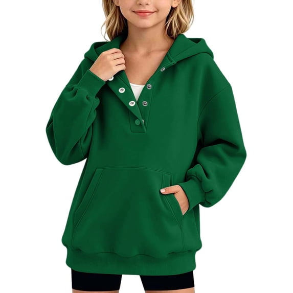 Mifsaly Girls Pullover Hoodie Kids Long Sleeve Hooded Sweatshirt Comfortable Back to School Fall Winter Outerwear with Pocket