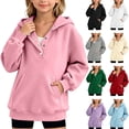 thumbnail image 1 of Mifsaly Girls Pullover Hoodie Kids Long Sleeve Hooded Sweatshirt Comfortable Back to School Fall Winter Outerwear with Pocket, 1 of 7