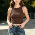 thumbnail image 1 of Mifsaly Girls Ribbed Crop Tank Tops Kids Crewneck Sleeveless Summer Camisole Shirts Soft Stretch Slim Fit Activewear Tee, 1 of 7