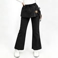 thumbnail image 1 of Mifsaly Girls Skirted Flare Pants Elastic Waist Straight Leg Skort Trousers Kids Cute Casual Bell Bottom Pant with Pockets, 1 of 8