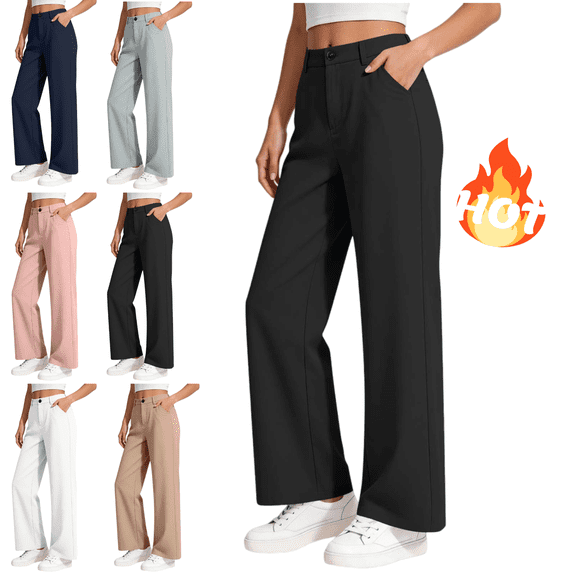 Mifsaly Girls Straight Leg School Uniform Pants Kids Back To School Button Zipper Summer Casual Trousers with Pockets Black,7 Years