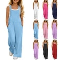 thumbnail image 1 of Mifsaly Girls Wide Leg Jumpsuits Toddler Big Kids Sleeveless Casual Summer Jumpsuit with Pockets Lightweight Comfy Play Vacation One Piece Outfits, 1 of 9