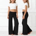 thumbnail image 1 of Mifsaly Girls Wide Leg Yoga Pants Ruched Fold Over Waist Stretch Workout Pants Soft Comfortable Dance School Athletic Outfits, 1 of 6