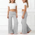 thumbnail image 1 of Mifsaly Girls Wide Leg Yoga Pants Ruched Fold Over Waist Stretch Workout Pants Soft Comfortable Dance School Athletic Outfits, 1 of 6
