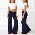 thumbnail image 1 of Mifsaly Girls Wide Leg Yoga Pants Ruched Fold Over Waist Stretch Workout Pants Soft Comfortable Dance School Athletic Outfits, 1 of 6