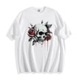 thumbnail image 1 of Mifsaly Halloween Shirts for Women Cute Ghost Pumpkin Graphic Crewneck Short Sleeve Tops for Halloween Party Casual Fall Novelty Holiday White,S, 1 of 7