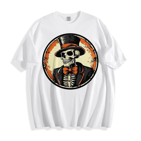 Mifsaly Halloween Shirts for Women Cute Ghost Pumpkin Graphic Crewneck Short Sleeve Tops for Halloween Party Casual Fall Novelty Holiday White,XXL